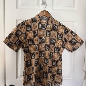 Billy Reid Printed Short Sleeve Shirt | Made in Italy | Size Small